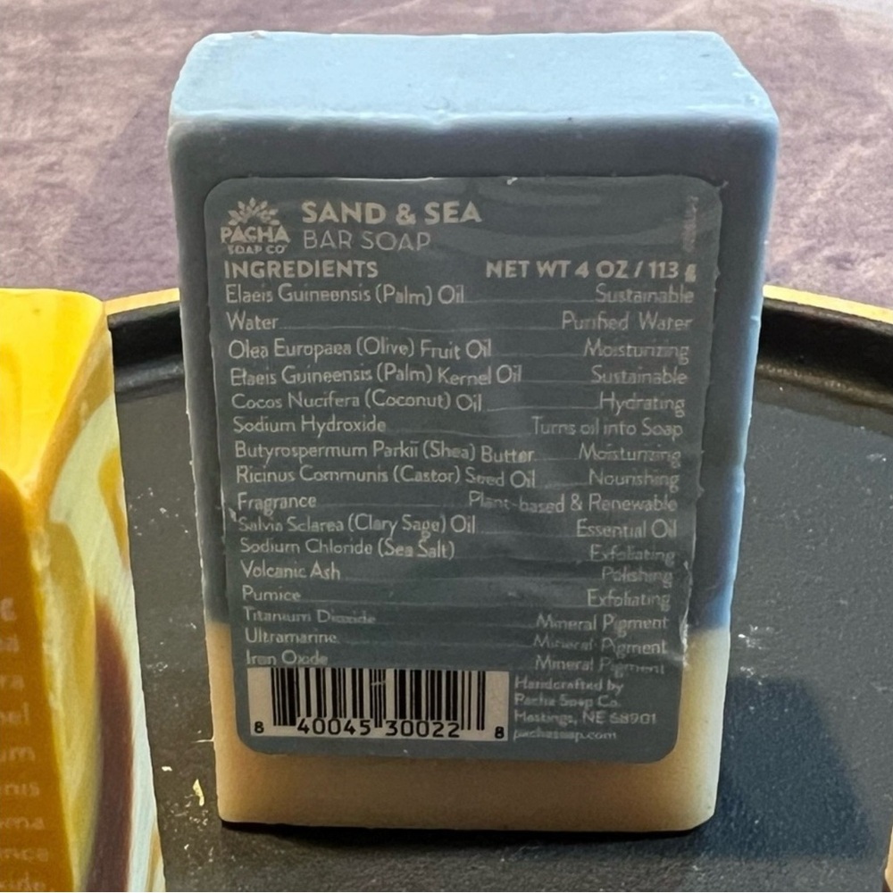 NEW 4 SOAPS FROM PACHA SOAP CO 100% NATURAL ARTISAN EXFOLIATING BARS 4OZ EACH - Picture 13 of 14